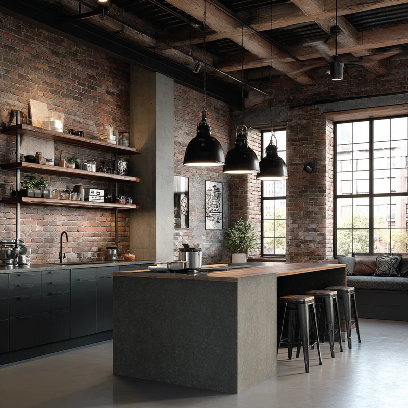 Modern luxury kitchen with quartz countertops