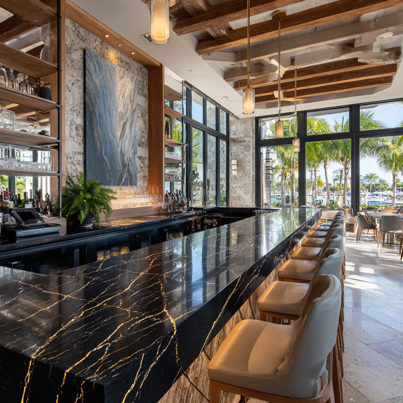 Commercial quartz countertop installation